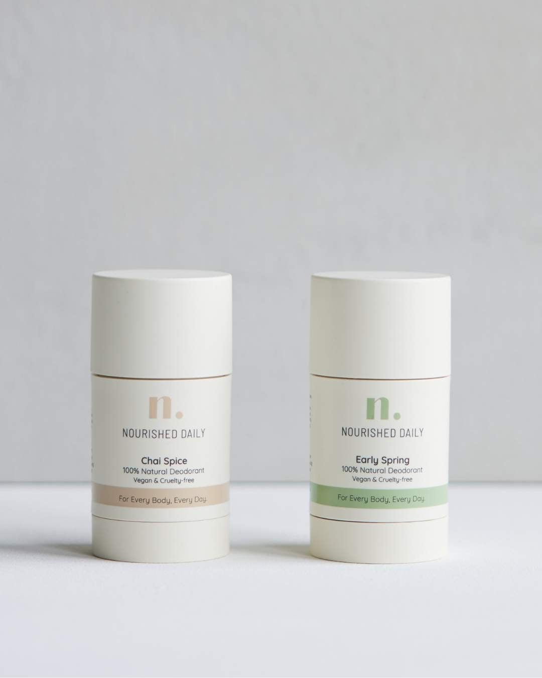 Natural deodorant, nourished daily natural deodorant, natural deodorant chai spice, natural deodorant early spring, aluminium free deodorant, vegan deodorant.
