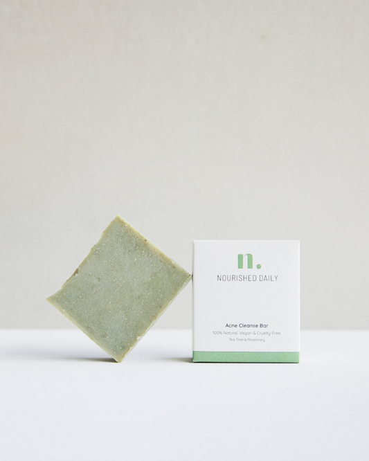 Natural Skincare, Skincare, Cleanse bar, Acne cleanse bar, Acne treatment, Nourished Daily.