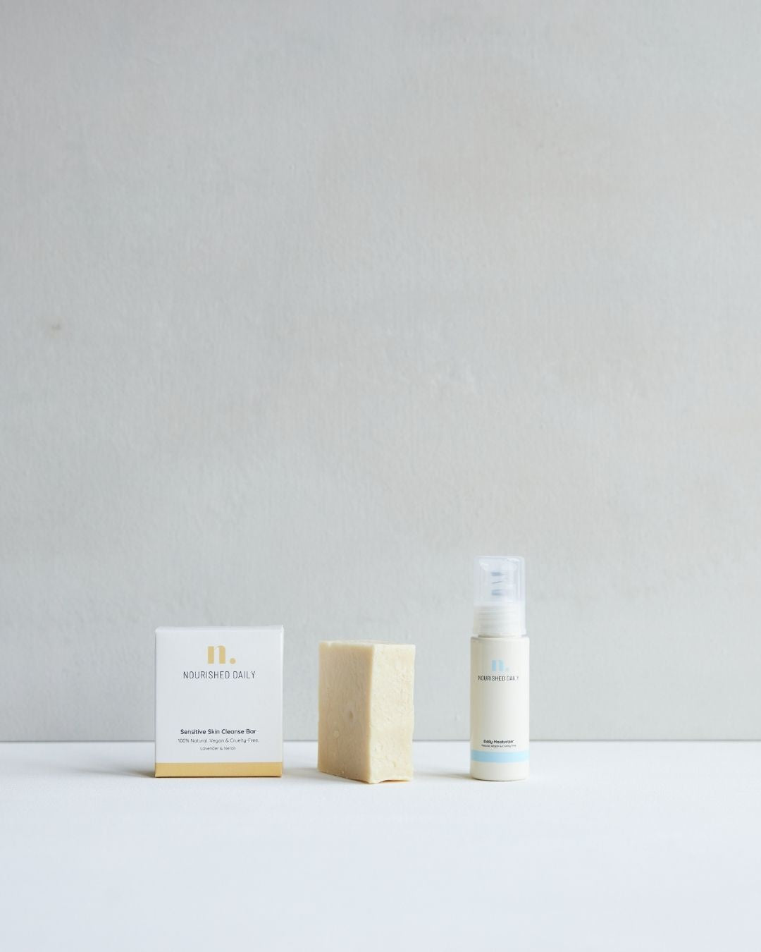 Daily Dry skin duo. Dry skin cleanse bar. Daily moisturizer. Nourished Daily. Nourished